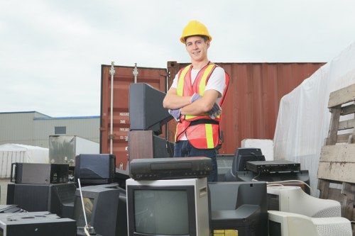 Construction debris being cleared by muck away services