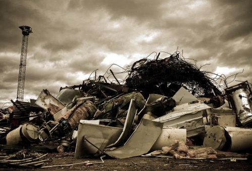 Various types of builders waste ready for removal