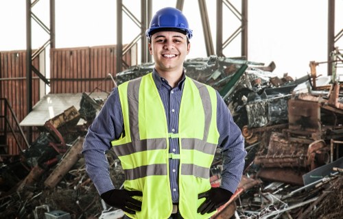 Professional waste removal team at work